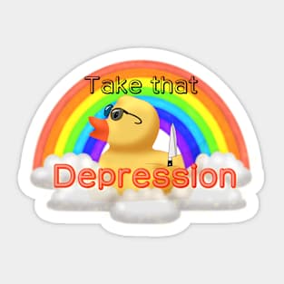 Depressed Rubber Duck Sticker